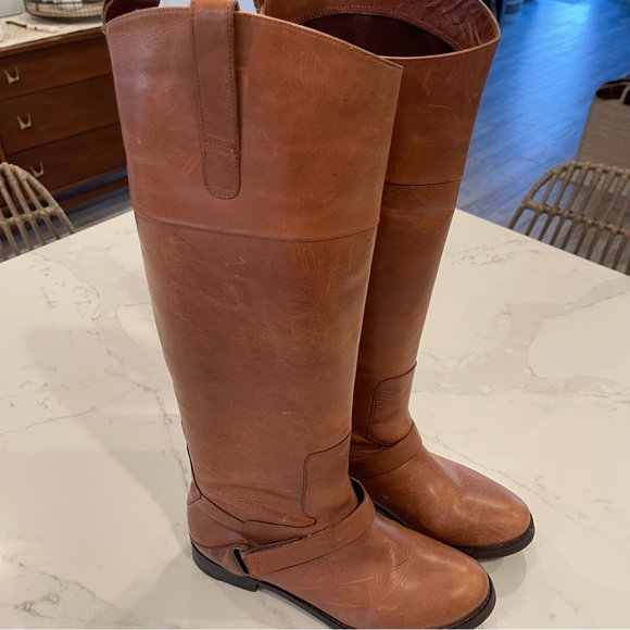 MLE Shoes - MLE chestnut brown tall distressed leather riding boots